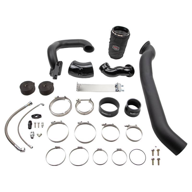 Wehrli 03-07 Cummins 5.9L Twin Turbo Kit S400/Stock - Semi-Gloss Black - Turbocharger | WCF100567-SGB