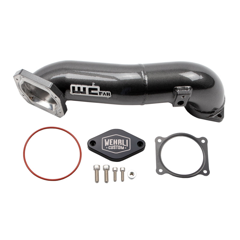 Wehrli 11-16 GM Duramax LML Passenger 3in Upper Crossover Intercooler Pipe - Flat Black for LML Duramax | WCF100328-FB