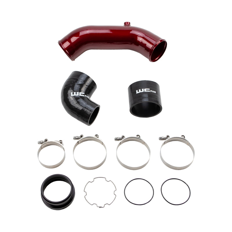 Wehrli 2017+ Ford 6.7L Power Stroke 3.5in Cold Side Intercooler Pipe - WCFab Red | WCF100295-RED