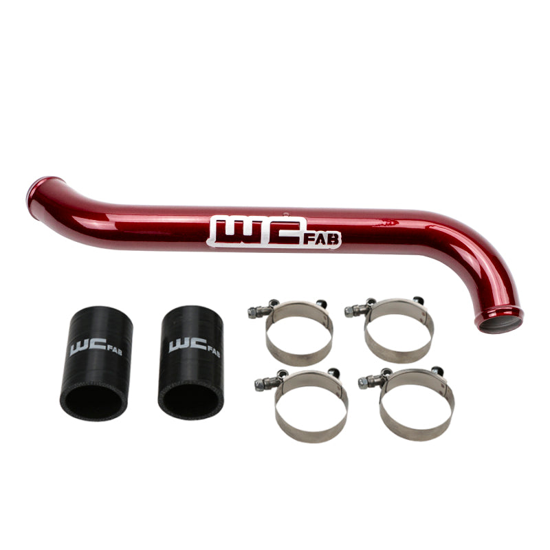 Wehrli 11-16 Chevrolet 6.6L LML Duramax Upper Coolant Pipe - Candy Red - Radiator Hose | WCF100696-CR