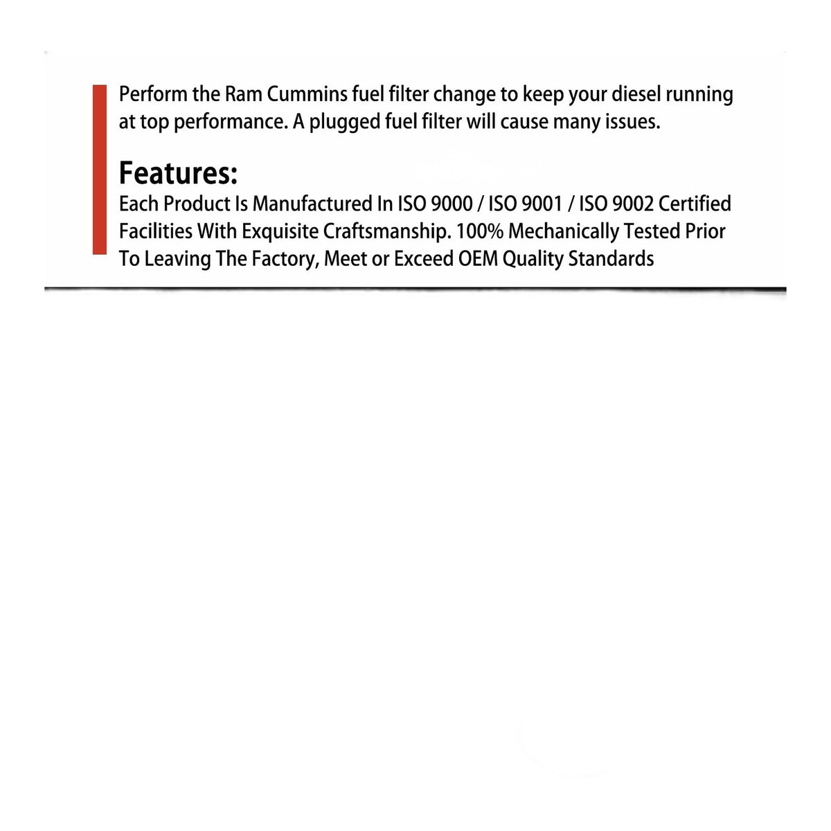 5.9L Cummins Fuel Filter - New Direct-Fit Diesel Replacement