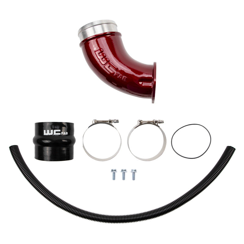 Wehrli 01-04 Duramax LB7 4in High Flow Intake Horn - WCFab Red - Air Intake Component for LB7 Duramax | WCF100535-RED