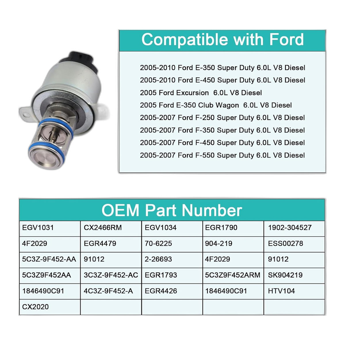 6.0L Power Stroke EGR Valve - New Direct-Fit Diesel Replacement