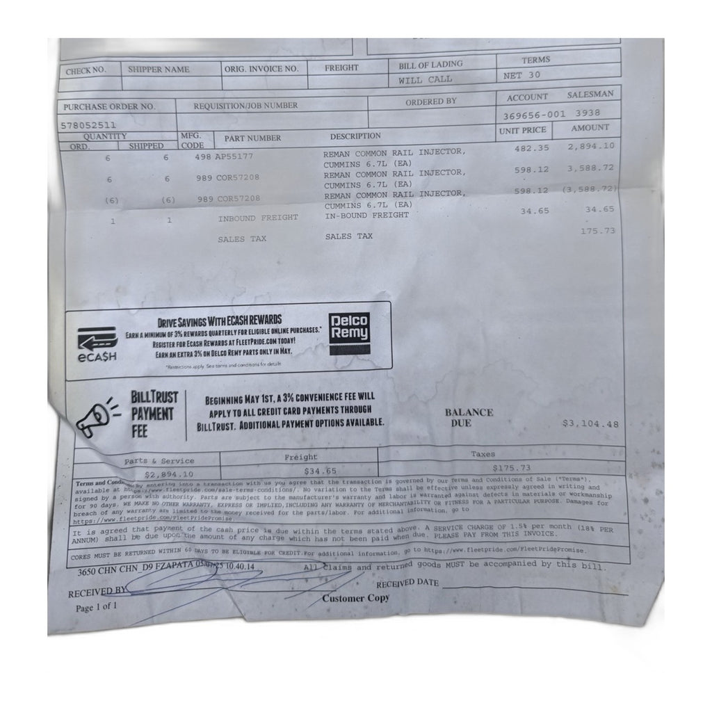 6.7L Cummins Injector Set - Remanufactured Direct-Fit Diesel Replacement