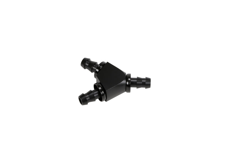 Fleece Performance Universal 3/8in Aluminum Y Barbed Fitting (For -6 Pushlock Hose) - Black Anodized | FPE-FIT-Y06-BLK