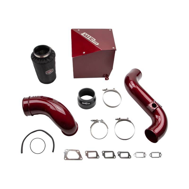 Wehrli 11-16 Chevrolet 6.6L Duramax LML 4in Intake Kit Stage 2 - WCFab Red - Cold Air Intake for LML Duramax | WCF100304-RED