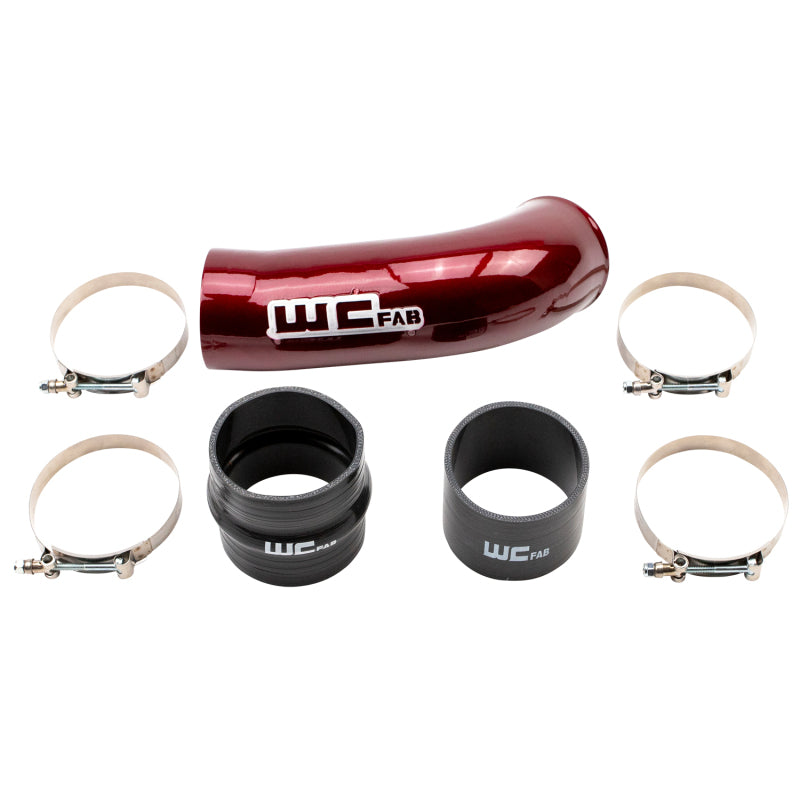 Wehrli 2020-2024 Chevrolet 6.6L L5P Duramax 4in Intake Pipe (Use w/OEM Air Box) - WCFab Red - Air Intake Component | WCF100720-RED