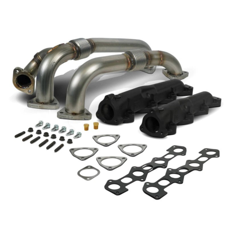 BD Diesel 08-10 Ford F-250/F-350/F-450/F-550 Powerstroke 6.4L Up Pipes Kit w/Manifold Set - Up-Pipe Kit for Power Stroke