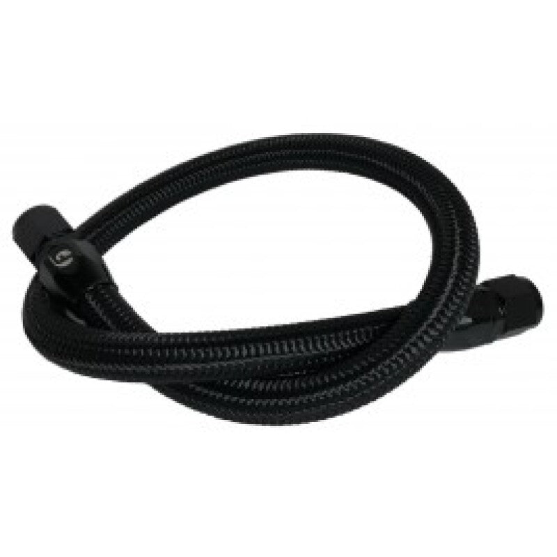 Fleece Performance 98.5-18 Dodge Cummins 34.5in Common Rail/VP44 Coolant Bypass Hose (BLK-Braided) - Coolant Bypass Kit | FPE-CLNTBYPS-HS-CRVP-BLK