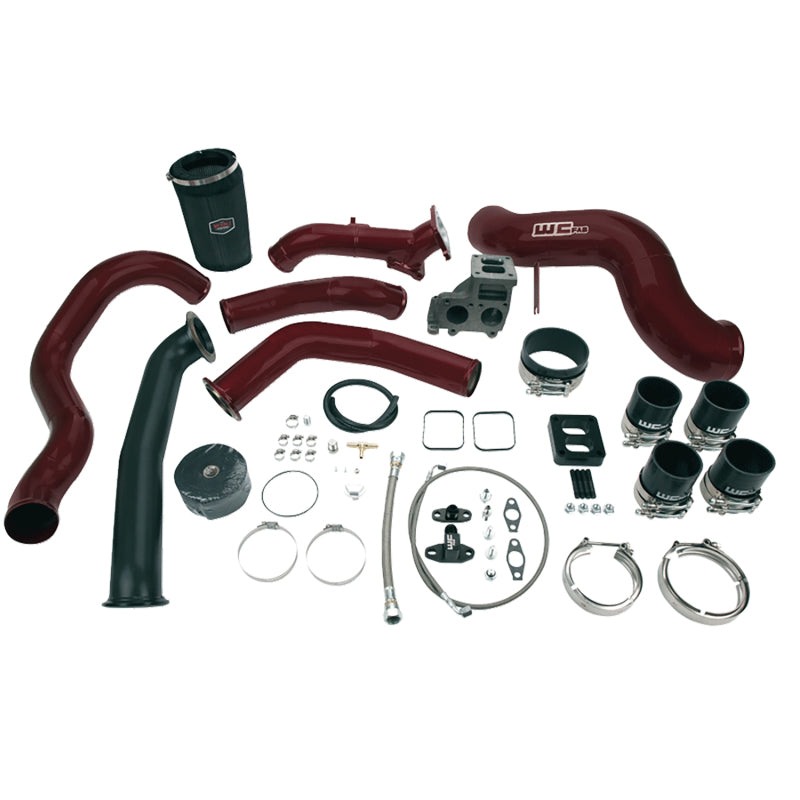 Wehrli 01-04.5 Chevrolet 6.6L LB7 Duramax S400 Turbo Install Kit (No Turbo) - WCFab Red - Turbocharger | WCF100489-RED