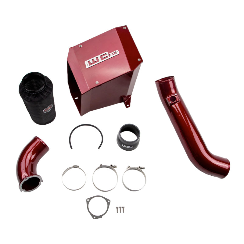 Wehrli 01-04 Duramax LB7 4in Intake Kit with Air Box Stage 2 - WCFab Red - Cold Air Intake for LB7 Duramax | WCF100300-Red