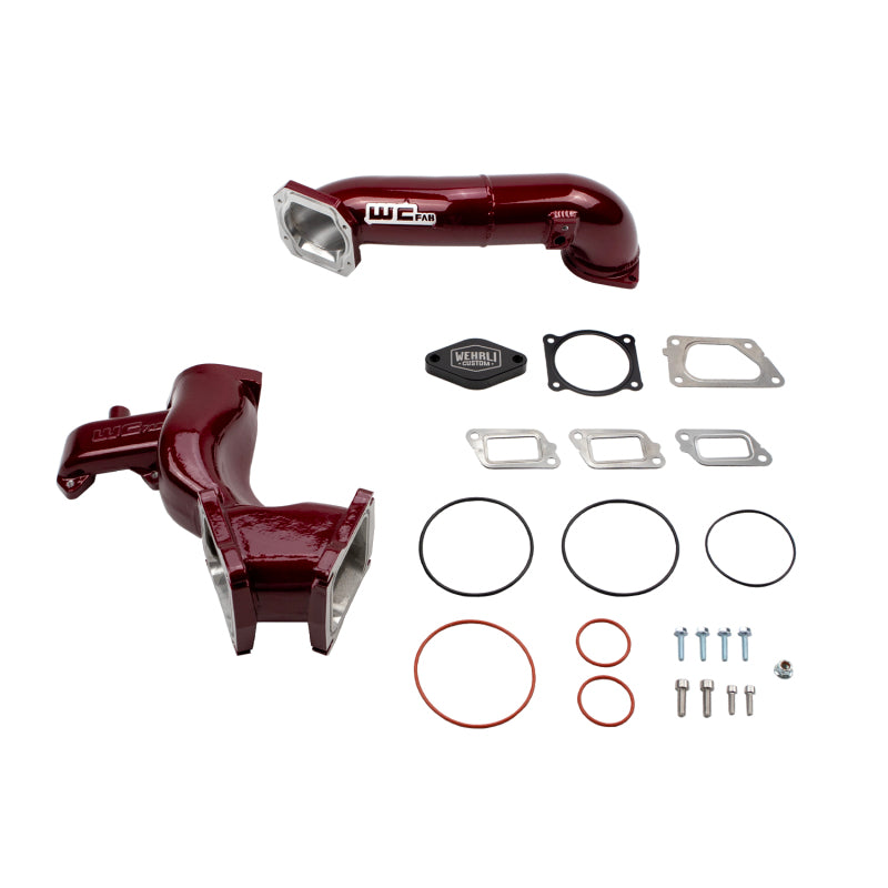 Wehrli 11-16 Chevrolet 6.6L LML Duramax High Flow Y-Bridge Kit - WCFab Red - Intake Elbow | WCF100165-RED