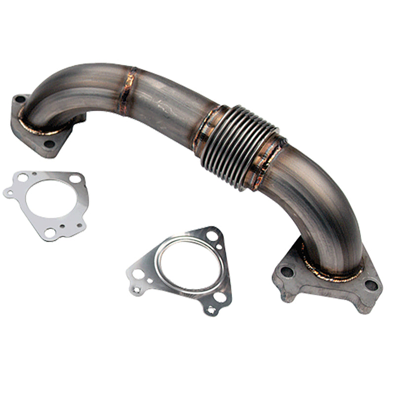 Wehrli 01-04 Chevrolet 6.6L Duramax LB7 2in Stainless Passenger Side Up Pipe w/Gaskets (Twin Turbo) - Up-Pipe Kit | WCF100648
