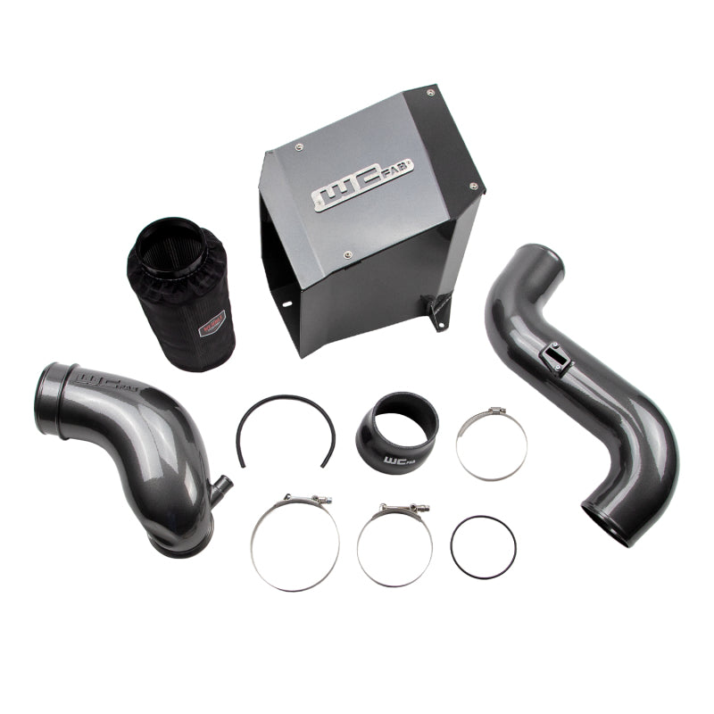 Wehrli 07.5-10 Chevrolet Duramax LMM 4in Intake Kit Stage 2 - WCFab Grey - Cold Air Intake for LMM Duramax | WCF100303-GRY