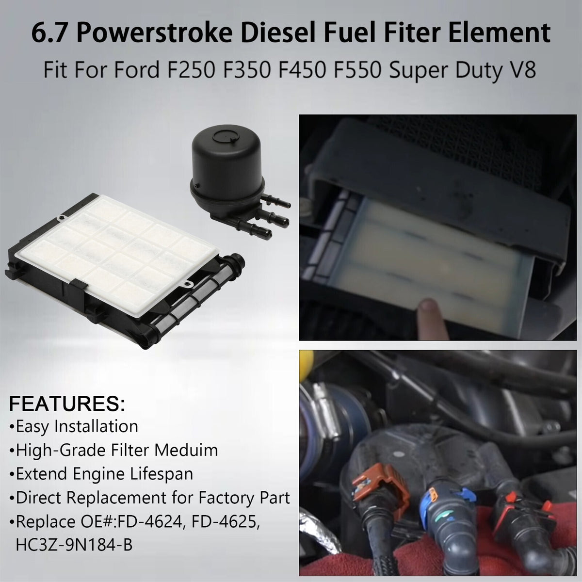 6.7L Power Stroke Fuel Filter - New Direct-Fit Diesel Replacement