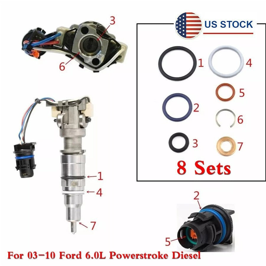 6.0L Power Stroke Injector Set - Remanufactured Direct-Fit Diesel Replacement
