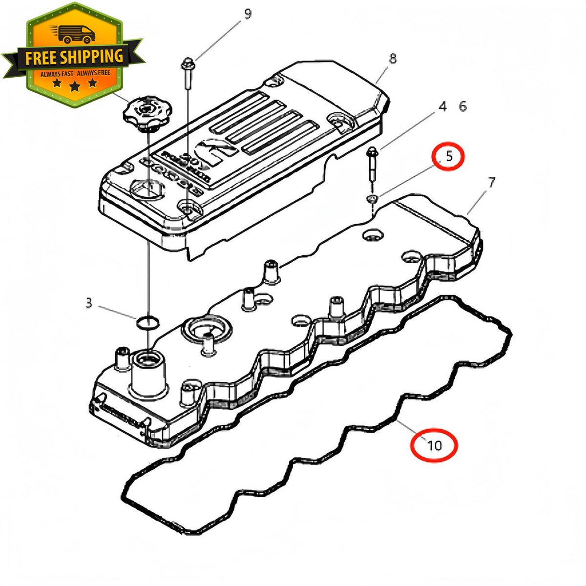 5.9L Cummins Valve Cover Gasket - New Direct-Fit Diesel Replacement