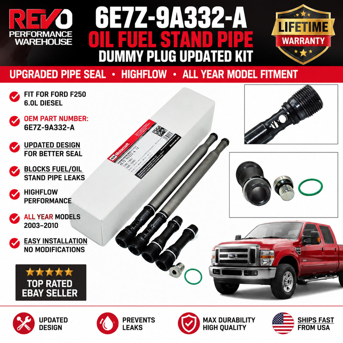 6.0L Power Stroke Standpipe Kit - New Direct-Fit Diesel Replacement