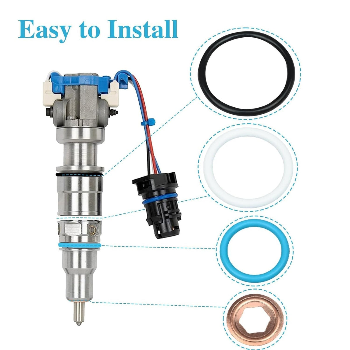 6.0L Power Stroke Injector Seal Kit - New Direct-Fit Diesel Replacement