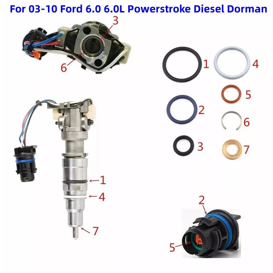 6.0L Power Stroke Injector Set - Remanufactured Direct-Fit Diesel Replacement