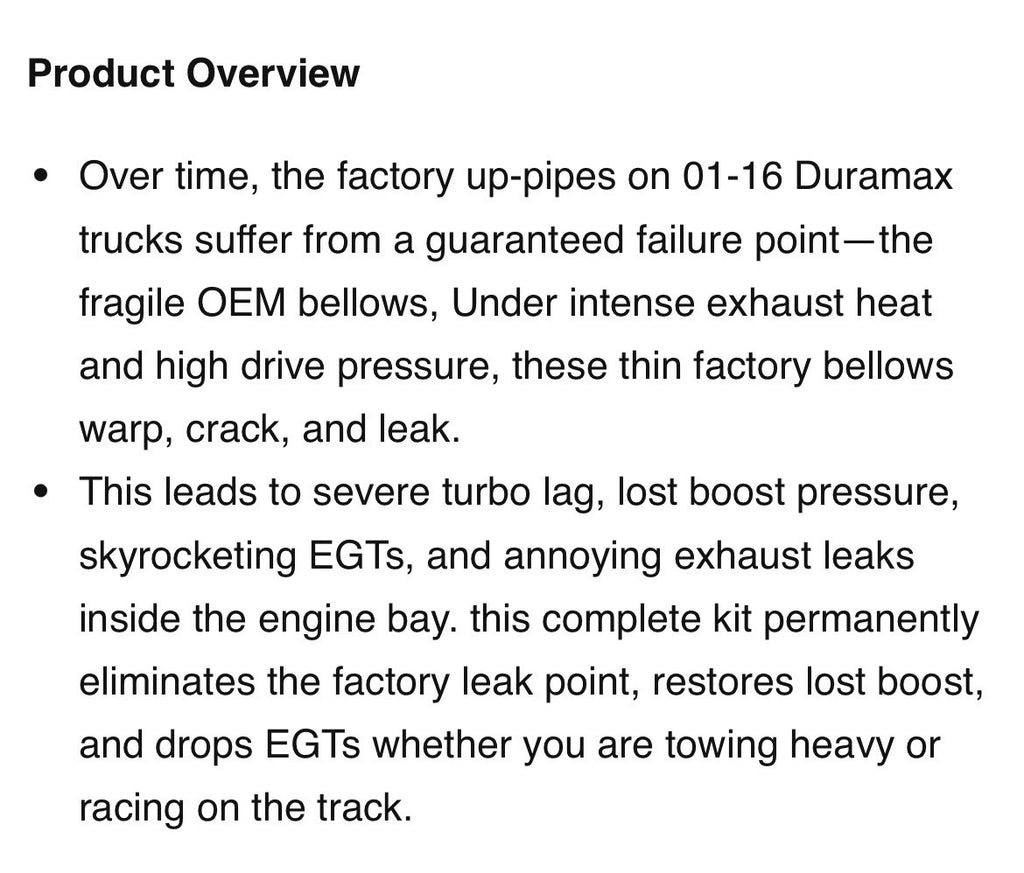 LB7 Duramax Up-Pipe Kit 2001-2016 - New Direct-Fit Diesel Replacement