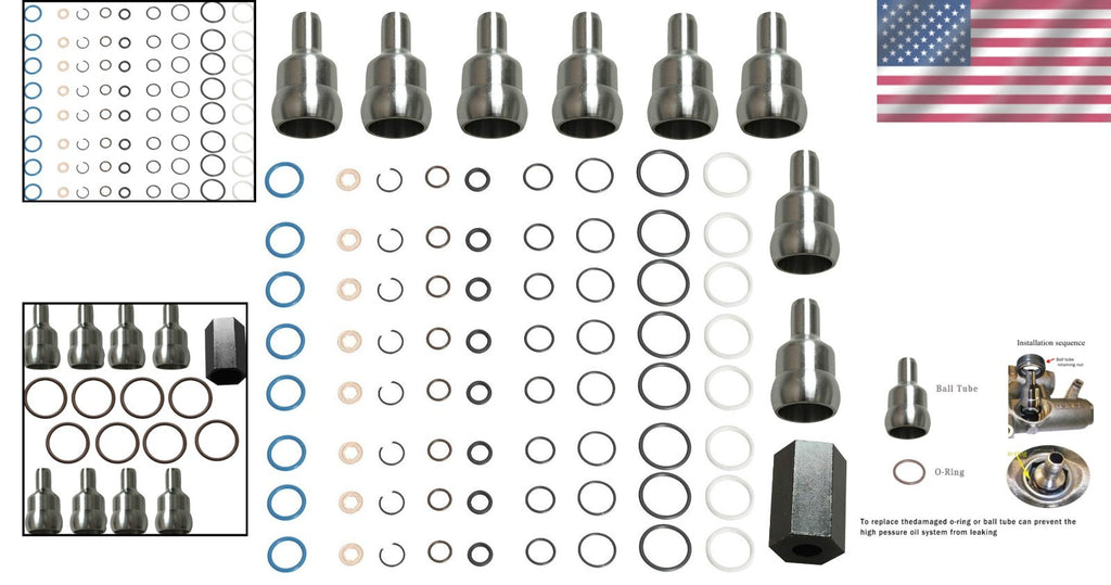 6.0L Power Stroke Injector Seal Kit - New Direct-Fit Diesel Replacement